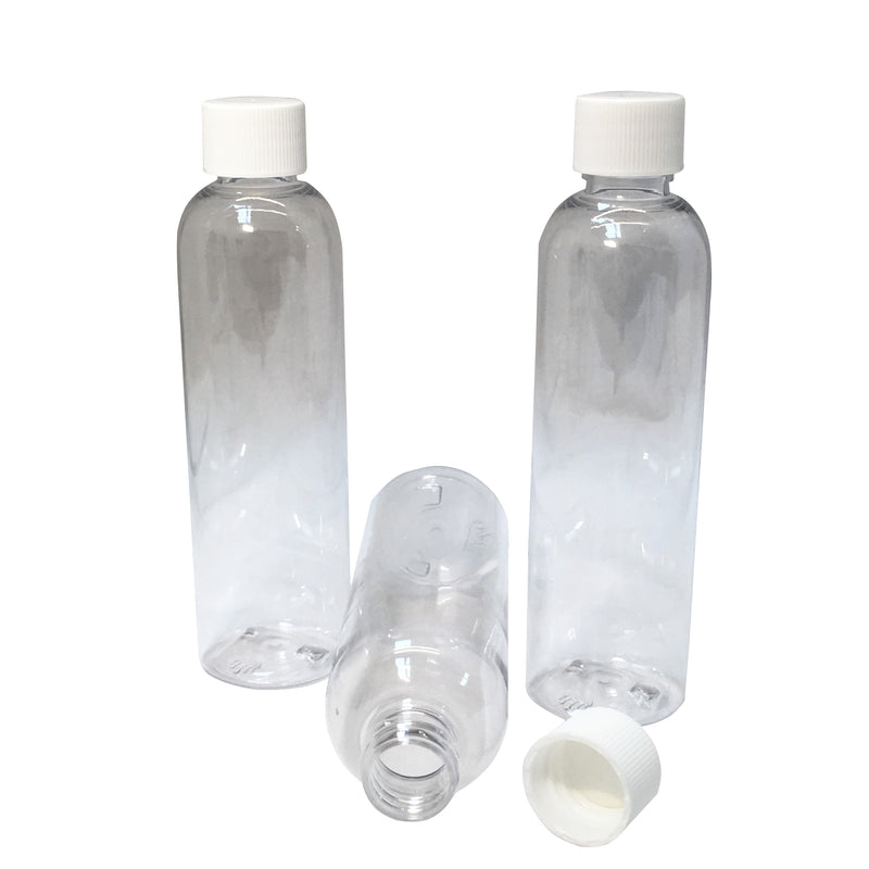 120 ml - 4 ounce  clear bullet bottle with white top - karmasuds.com