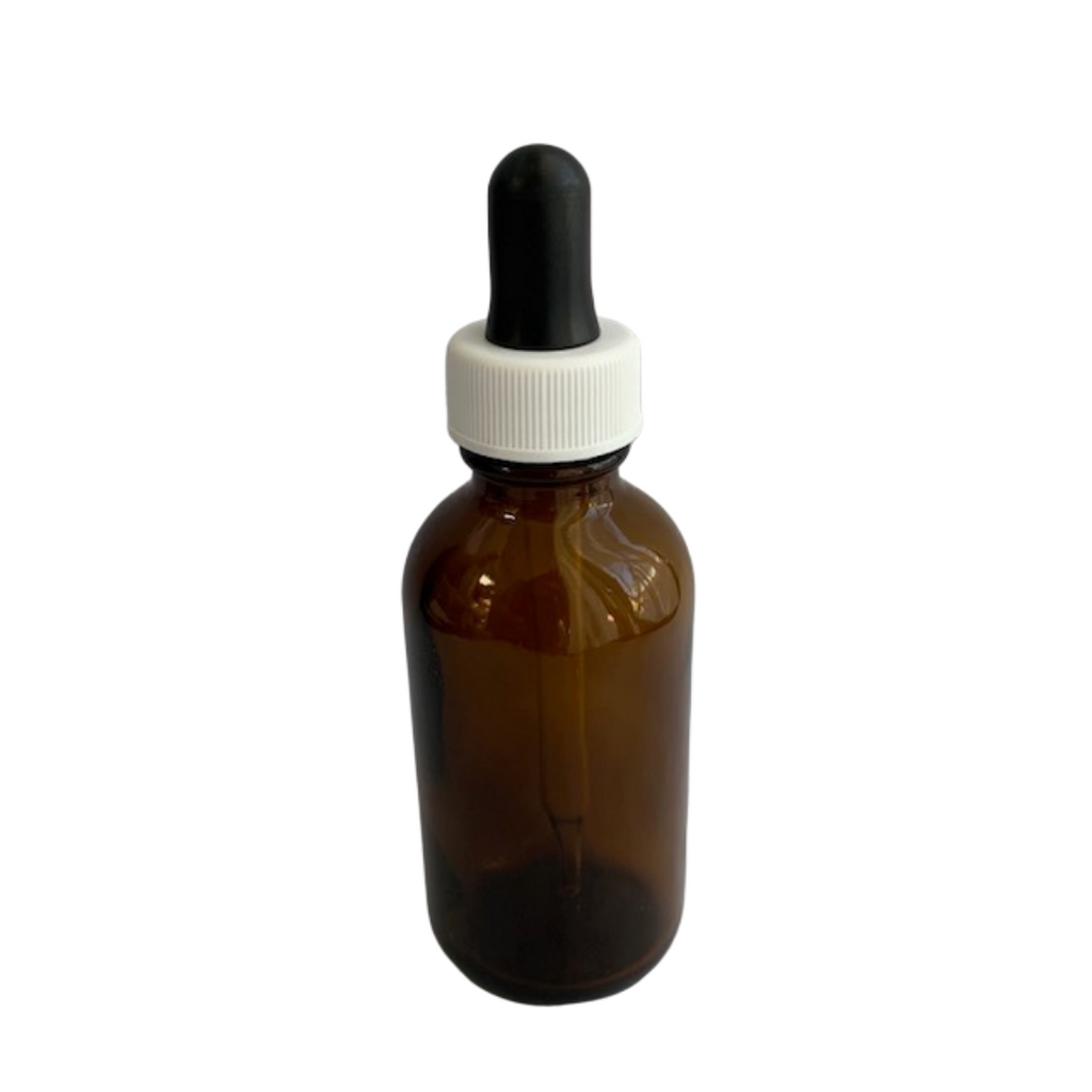 50 mL amber glass bottle with glass dropper lid