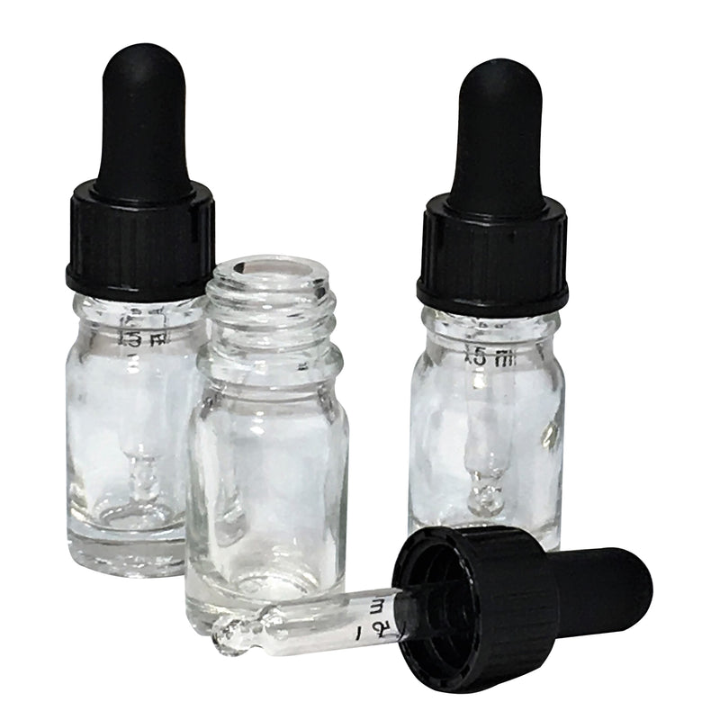 5 ml glass clear bottle with glass dropper,packaging - Karma Suds
