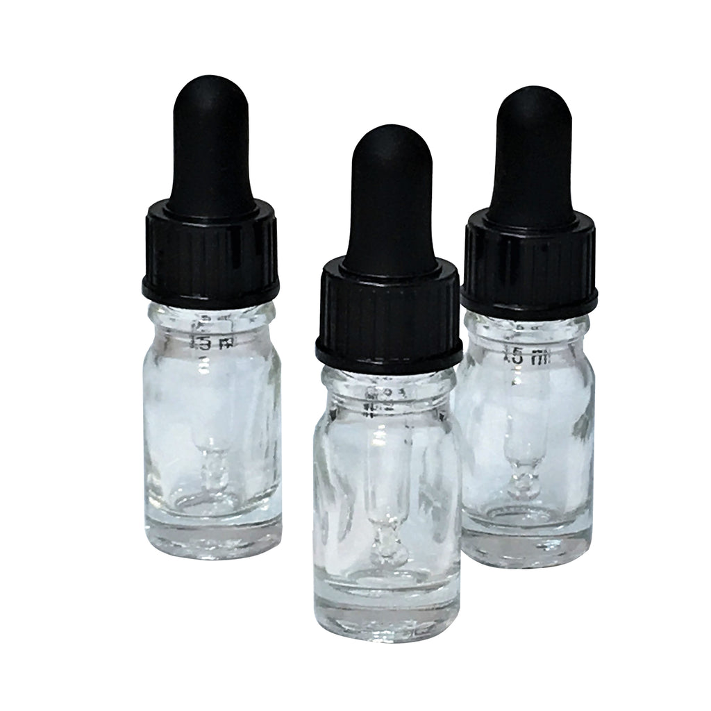 5 ml glass clear bottle with glass dropper,packaging - Karma Suds