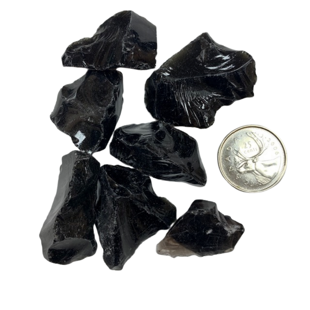 Black Obsidian - Rough- Reiki infused stones