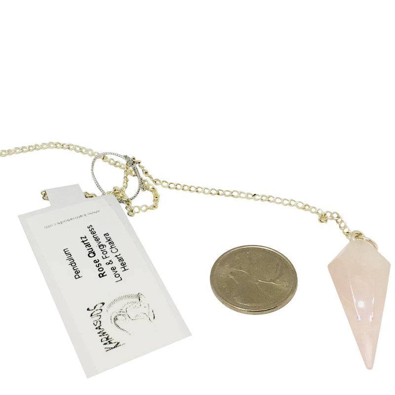 Rose Quartz Pendulum - Reiki infused,Stones - Karma Suds