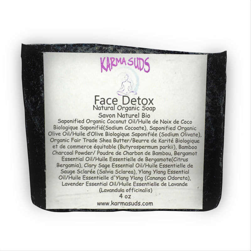 Face Detox - Natural Organic Bar Soap - over 4 oz,Soap - Karma Suds